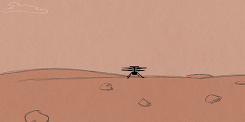 Dron en Planeta Marte